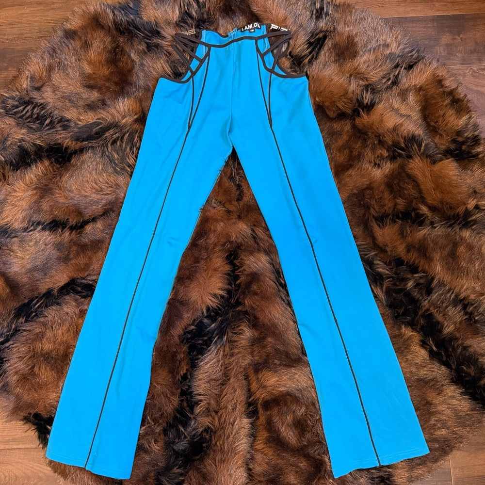 I.AM.GIA Blue Cut Out Pants with Black Trim